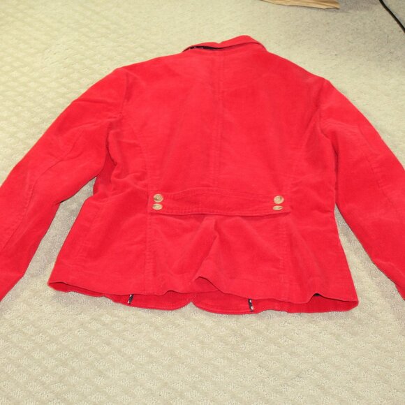 Lands' End Red Mini Corduroy Button Up Long/S Cotton & Spandex Jacket Women's 6P - Picture 2 of 5